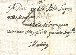 D.P. 1. 1799 (16 MAY). Carta De Buitrago A Madrid. Sin Marcas Postales De Origen. Porteo "4" Cuartos En Negro De Madrid. - ...-1850 Vorphilatelie