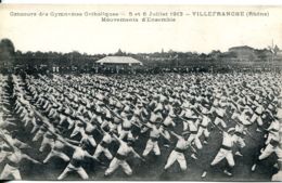 N°3787 -cpa Villefranche -concours Des Gymnastes Catholiques- - Gymnastiek