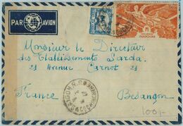 91224 -  INDOCHINE - Postal History - AIRMAIL  COVER  To FRANCE 1947 - Lettres & Documents