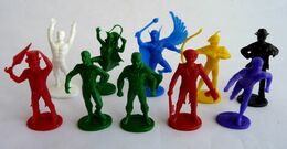 TRES RARE SERIE COMPLETE DE 10 FIGURINES DC PUBLICITAIRES GULLIVER - BATMAN SUPERMAN PINGUIN ETC... - Heroes De Marvel