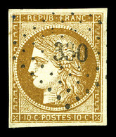 O N°1a, 10c Bistre-brun Obl Pc 330, TTB (signé Brun/certificat) - 1849-1850 Cérès