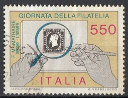 Italia 1986 Uf. 1803 Giornata Filatelia 1° Serie : Francesco Maria Matraire Incisore Viaggiato Used Italy - Engravings