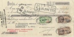 TRAITE ETABLISSEMENT PHILLIPS ET PAIN -PARIS- ANNEE 1927 - Bills Of Exchange