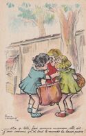 Delcampe - Tres Belle Illustration Levasseur 3 Petites Filles Au Marché Fais Comme Maman Je Suis Comme Ca.... - Levasseur, Roger