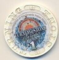 Turning Stone Casino, Verona, NY, U.S.A. $1 Chip, Used Condition,# Turningstone-1 - Casino