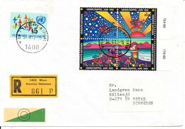 Austria UN Vienna Very Good Franked Registered Cover Sent To Sweden Wien 31-8-1992 - Lettres & Documents