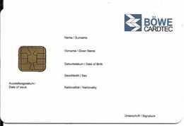 CARTE-PUCE-DEMONSTRATION-BOWE CARDTEC- TBE - Disposable Credit Card