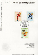 ✅ " FDT 2006 : SPIROU " Sur Notice Officielle 1er Jour De 2006. N° YT 3877 à 3879. Parfait état. FDC - Stripsverhalen