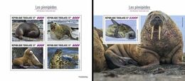 Togo 2020, Animals Seals, 4val In BF+BF - Arctische Fauna