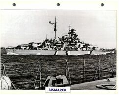 (25 X 19 Cm) (5-9-2020) - L - Photo And Info Sheet On Warship - German Navy - Bismarck - Schiffe