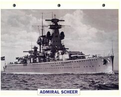 (25 X 19 Cm) (5-9-2020) - L - Photo And Info Sheet On Warship - German Navy - Admiral Scheer - Bateaux