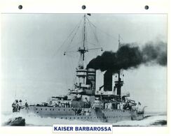 (25 X 19 Cm) (5-9-2020) - L - Photo And Info Sheet On Warship - German Navy - Kaiser Barbarossa - Bateaux