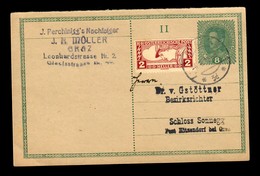 Ganzsache Graz Nach Schloss Sonnegg 1919 - Storia Postale