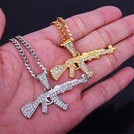 COLLANA KALASHNIKOV ARMA MITRA CHAIN SNIPER MILITARY CORP RUSSIA KGB PUTIN MOSCA URSS CCCP RUSSIA MAFIA MILITARY CORPS - Necklaces/Chains