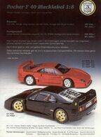 Page De Publicité POCHER 1993 FERRARE F 40 Blacklabel Maßstab 1/8 - Tanques