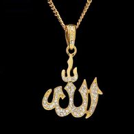 ALLAH ISLAM ORIENTE MAHOMET CHAIN COLLANA DORATA ALLAH SUPER CLASSE PER LEI & LUI UNISEX MECCA CORANO RAMADAN - Necklaces/Chains