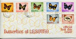 Lesotho Mi# 140-6 Used On Official FDC - Fauna Butterflies - Lesotho (1966-...)