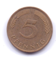 BRD 1989 G: 5 Pfennig, KM 107 - 5 Pfennig