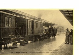 SAINT DIZIER          //          L  INONDATION DU 20 JANVIER 1910   UN TRAIN EN GARE      REPRODUCTION - Saint Dizier