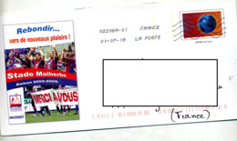 Pap  Internet Flamme Chiffree Sous Code Illustré Football Caen - Prêts-à-poster: Other (1995-...)