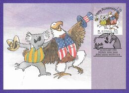 Australien / USA 1988  Mi.Nr. 1079 , Happy Bicentenary - Maximum Card - Joint Issue With USA 26 January 1988 - Cartoline Maximum