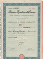 AZIONI - 1953 - Banca Popolare Di Cesena - Con 1 Marca Da Bollo Sul Retro - A - C