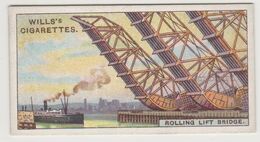 1927 WILLS CIGARETTES CARD ENGINEERING WONDERS Rolling Lift Bridge Across Waterways Pont Basculant William Scherzer - Wills