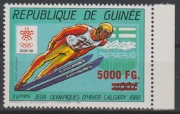 Guinée Guinea 2009 Mi. 6765 Surchargé Overprint Winter Olympic Games Calgary 1988 Vancouver 2010 Jeux Olympiques Ski - Winter 1988: Calgary