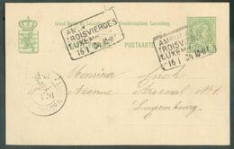 E.P. Carte 5 Centimes Obl. Griffe AMBULANT TROISVIERGES-LUXEMBOURG Du 16/01/1904 Vers Luxembourg - 15986 - Stamped Stationery