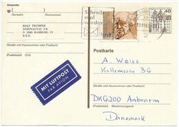 Uprated 40 Pf. Slogan Postcard Abroad - 18 November 1982 Hamburg 3 - Postcards - Used