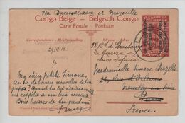 512PR/ Entier CP E.A.A OCC Belge Vue 43 C.BPC-VPK  Kigoma 1918 Censure Mltaire > Paris > Le Hâvre - Enteros Postales