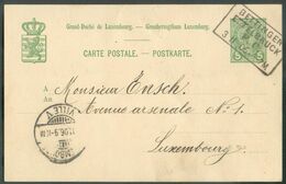 E.P. Carte 5 Centimes Obl. Griffe AMBULANT BETTINGEN-ETTELBRUCK Du 3/02/1906 Vers Luxembourg - 15987 - Stamped Stationery