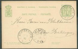 E.P. Carte 5 Centimes Obl. Dc ECHTERNACH  Du 27/03/1893 Vers Birtrange - 15990 - Entiers Postaux