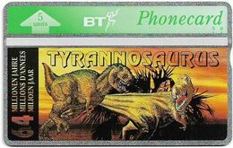 UK - BT - L&G - BTO-065A - Dinosaurs, Tyrannosaurus #8 - 345D - 5Units, 3.000ex, Mint - BT Übersee