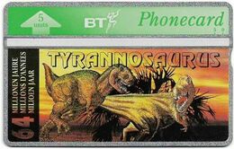 UK - BT - L&G - BTO-065B - Dinosaurs, Tyrannosaurus #8 - 308G - 5Units, 2.000ex, Mint - BT Emissions Etrangères