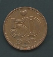 DANEMARK : 50 ØRE 1989 Laupi 14104 - Denemarken