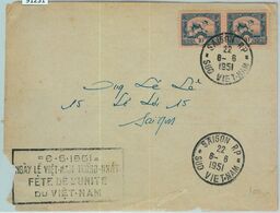 91231 -  INDOCHINE - Postal History - NICE Advertising MARK On COVER  1937 - Lettres & Documents