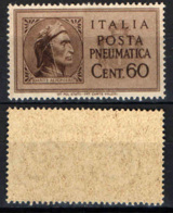 ITALIA LUOGOTENENZA - 1945 - DANTE ALIGHIERI - POSTA PNEUMATICA - MNH - Autres & Non Classés