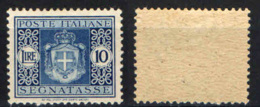 ITALIA LUOGOTENENZA - 1945 - NUOVO STEMMA SENZA FASCI - FILIGRANA RUOTA ALATA - 10 LIRE - MH - Postage Due