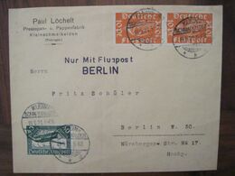 1921 Kleinschmalkalden Mit Flugpost Luftpost Air Mail Cover Deutsches Reich DR Germany Allemagne Floh-Seligenthal - Briefe U. Dokumente