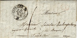 1837 - Lettre De St AFFRIQUE  ( Aveyron ) Cad T12 YAXE 1 D.  + C L  Rouge - 1801-1848: Precursors XIX