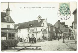 CPA - 60 - VENETTE - Boulangerie, Restaurant Tabacs DESVIGNES ( Carotte ) Sur La Place - Attelage ***BELLE CARTE*** - Venette