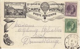 L-Luxembourg 1927 - UTL Carte Postale Aérienne, Vol Par Ballon Cachet D'arrivée Roodt (6.617) - Covers & Documents