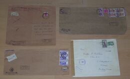 India Ca 1952-75 4 Big Size Covers To Austria + Germany Registered + Censor - Colecciones & Series