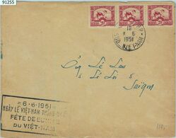 91255  -  INDOCHINE - Postal History - NICE Advertising MARK On COVER  1951 - Lettres & Documents