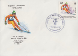 Enveloppe  FDC  1er  Jour   MADAGASCAR      Jeux   Olympiques   SARAJEVO   1984 - Winter 1984: Sarajevo
