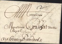 1675 De Toulouse Haute Garonne Pour Bourg St Saint Andeol Taxe Manuscrite 2 - ....-1700: Precursori