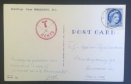 Canada 1961 Bralorne Ansichtkaart Met Port Belast - Postage Due