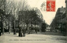 Paris 20ème * 1907 * Tramway Tram * Place Des Rigoles Et Rue Des Pyrénées - Paris (20)