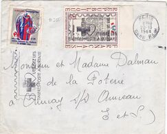 21355# VIGNETTE JOURNEE NATIONALE DES VIEILLARDS LETTRE Obl PARIS GARE PLM 1964 CINDERELLA - Covers & Documents